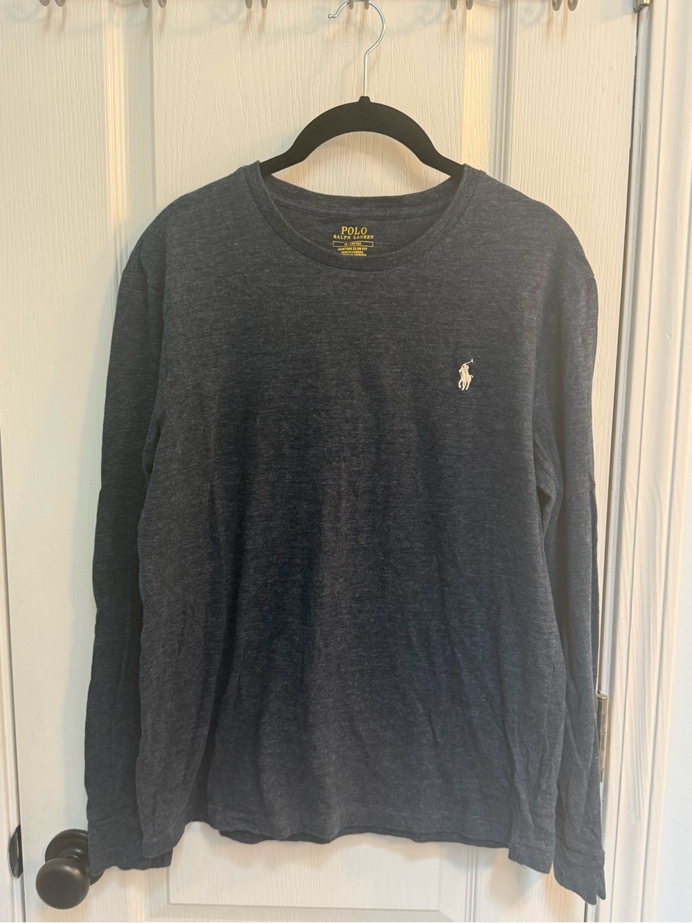 Polo by Ralph Lauren Long-Sleeve Crewneck Shirt - Dark Navy with White Logo